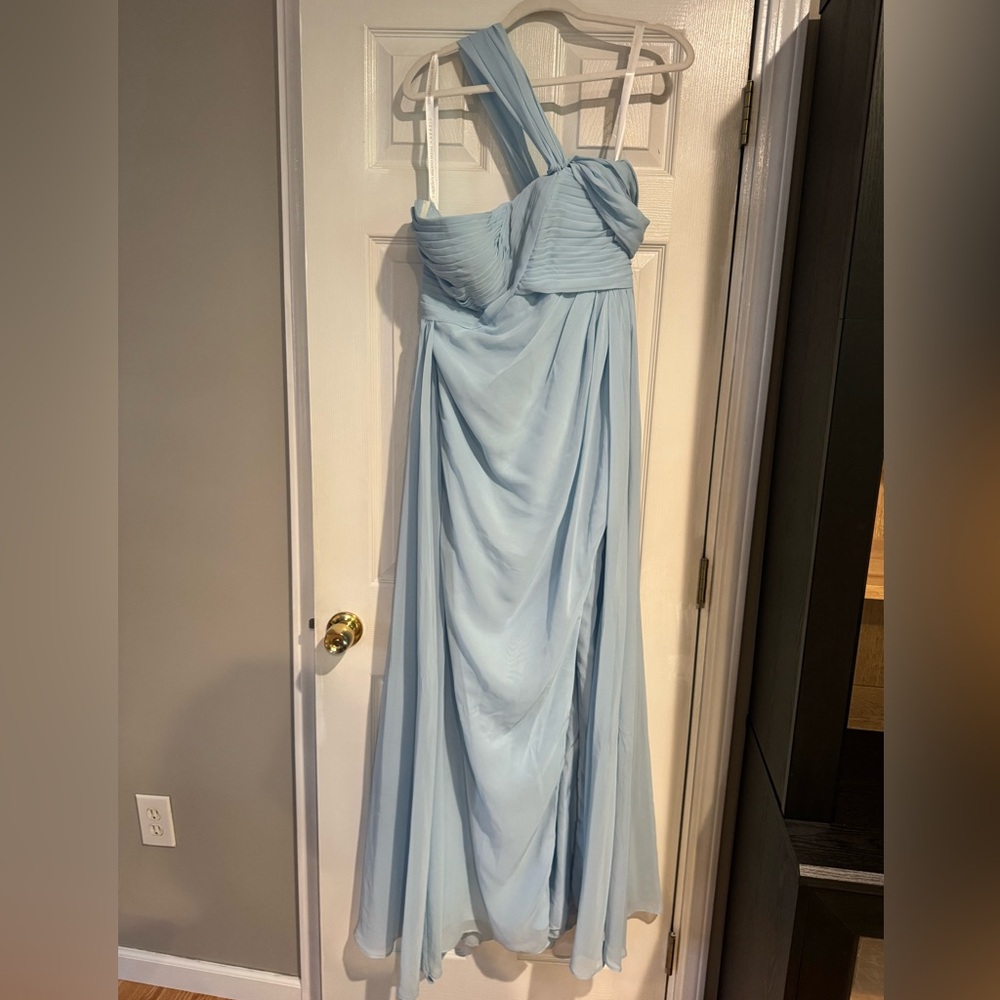 Christian Siriano One Shoulder Light Blue Dress